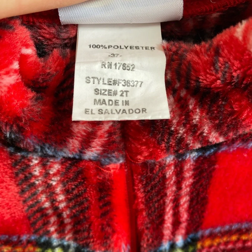 Florence Eiseman toddler girl plaid holiday tunic / sweater / quarter-zip - Picture 7 of 7